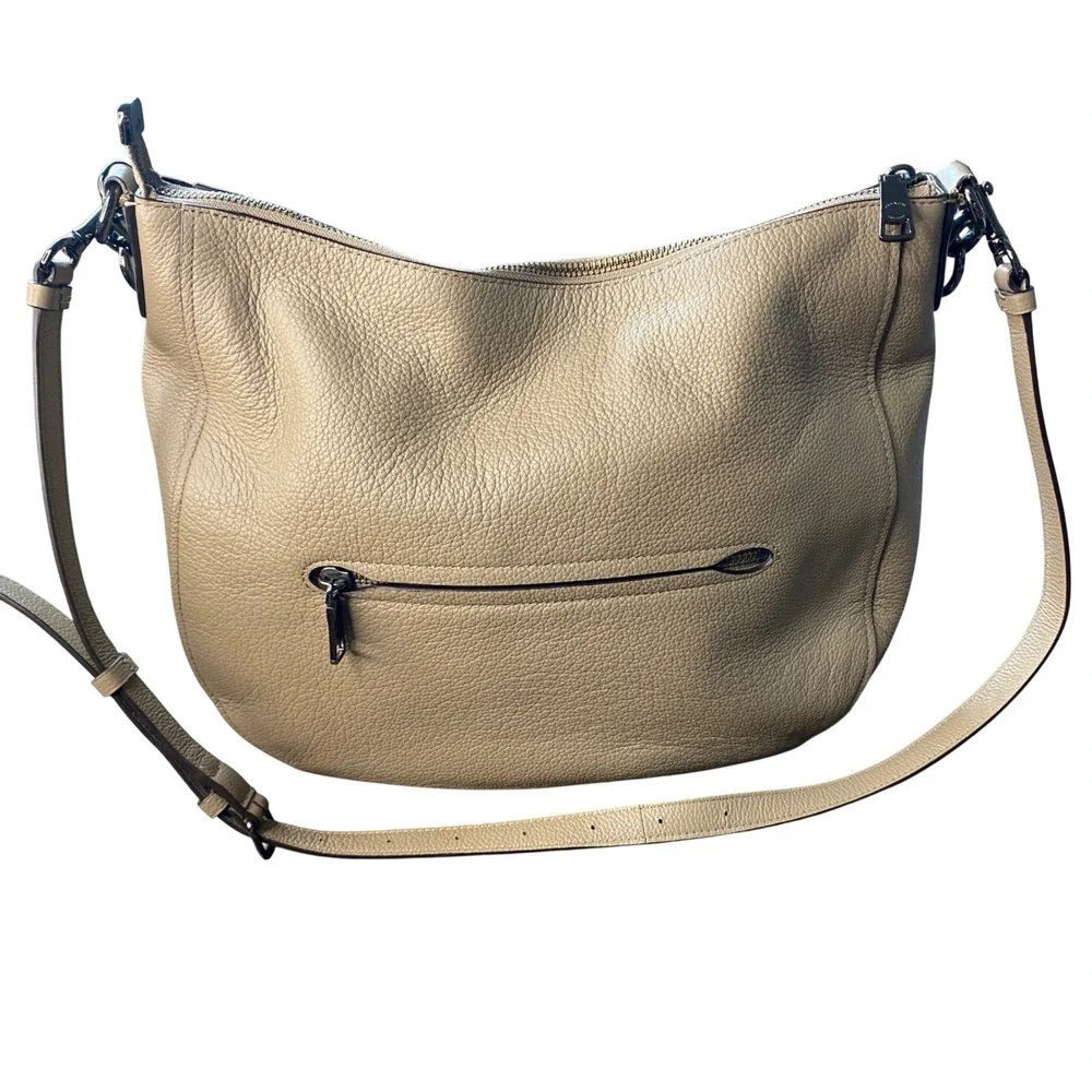 Coach Chelsea Hobo 32 Bag 58036 Beechwood Pebble Leather Gunmetal Hardware